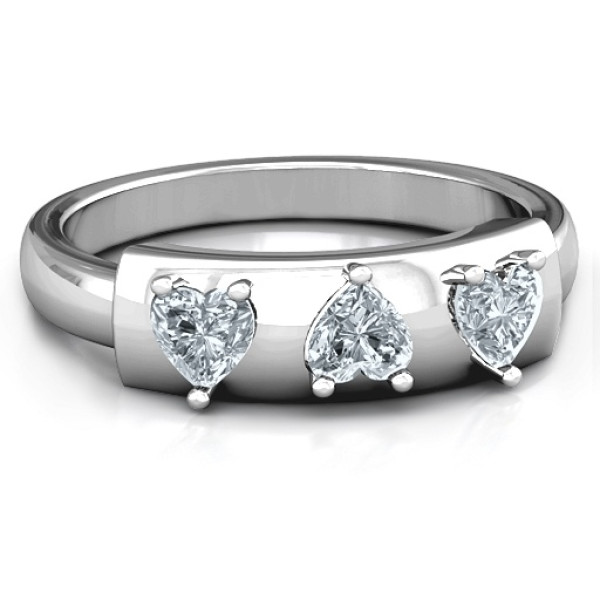 All My Hearts Solid White Gold Ring