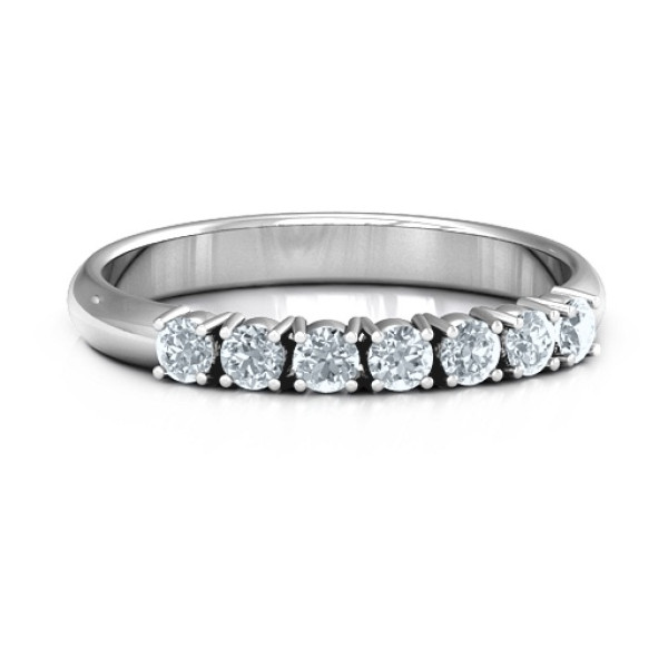 Band of Eternity Solid White Gold Ring