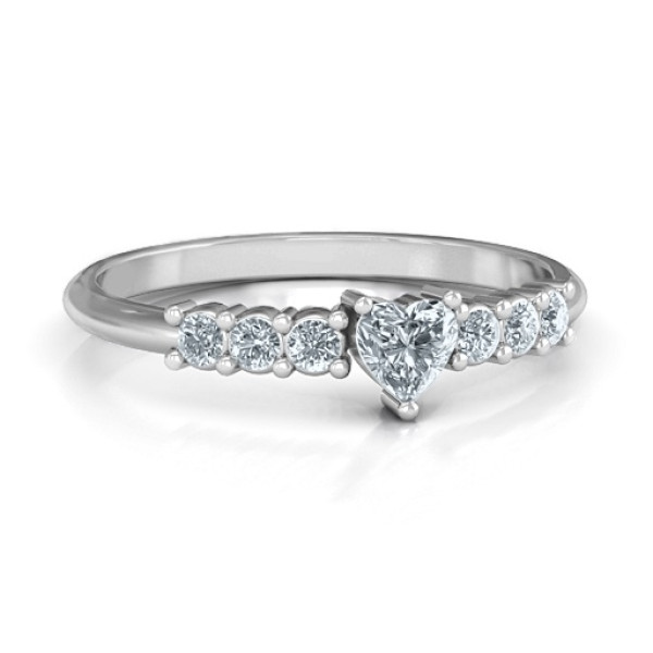 Beaming with Love Solid White Gold Ring