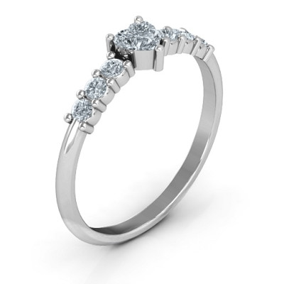 Beaming with Love Solid White Gold Ring