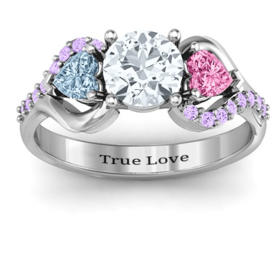 Blast of Love Solid White Gold Ring with Accents