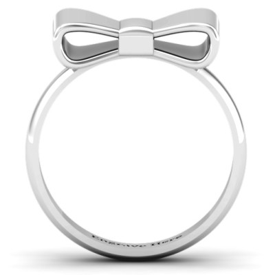 Bow Tie Solid White Gold Ring