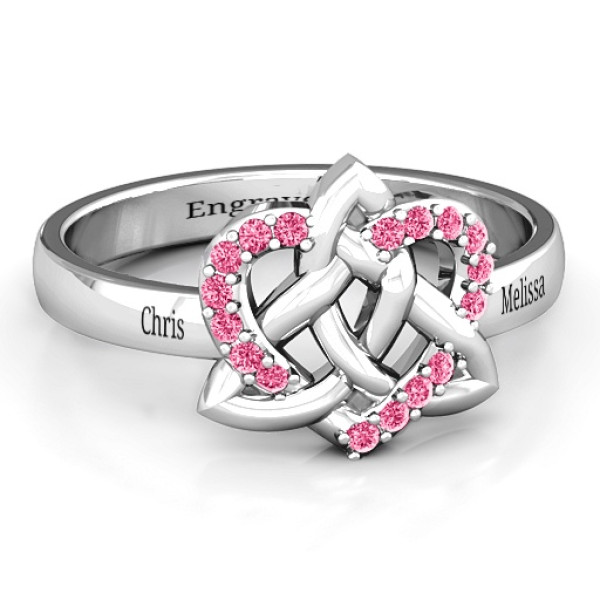Celtic Heart Solid White Gold Ring