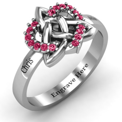 Celtic Heart Solid White Gold Ring