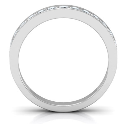 Classic Half Eternity Solid White Gold Ring