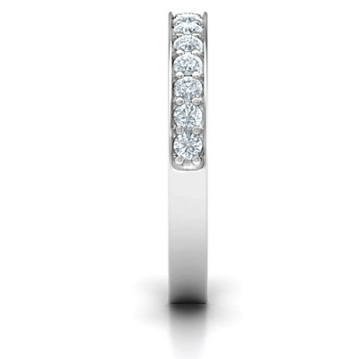 Classic Half Eternity Solid White Gold Ring