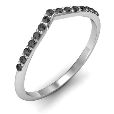 Crown Shape Accent Solid White Gold Ring