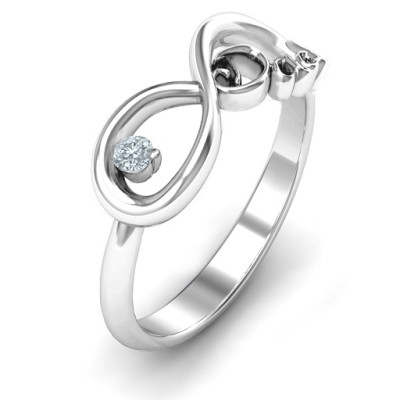 Dad Infinity Solid White Gold Ring
