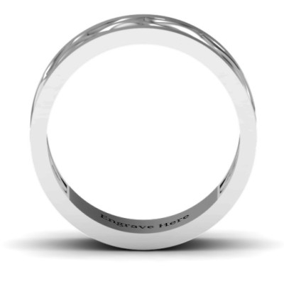 Diadem Infinity Men's Solid White Gold Ring