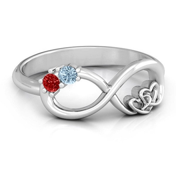 Double the Love Infinity Solid White Gold Ring