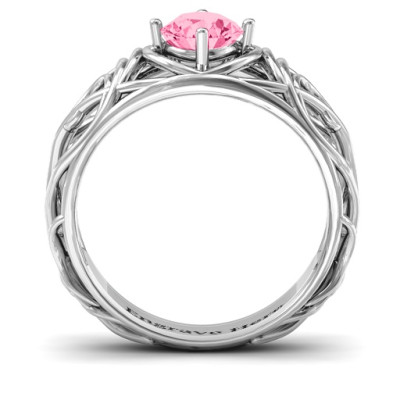 Enchanting Tangle of Love Solid White Gold Ring