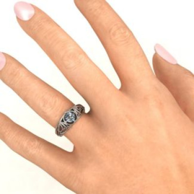 Enchanting Tangle of Love Solid White Gold Ring