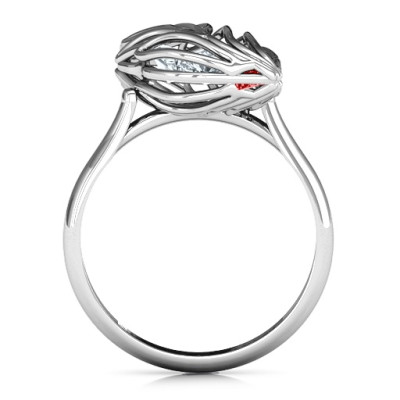 Exquisite Elm Cage Leaf Solid White Gold Ring