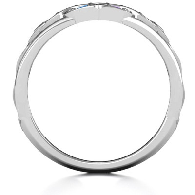 Floating Heart Infinity Solid White Gold Ring