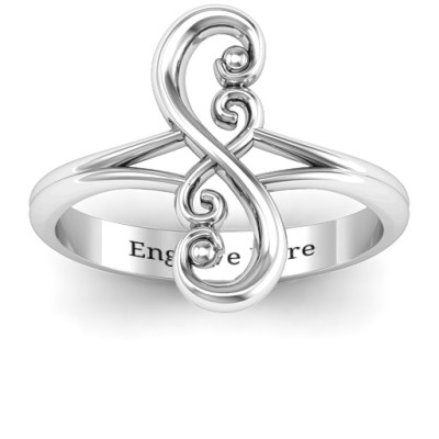 Flourish Infinity Solid White Gold Ring
