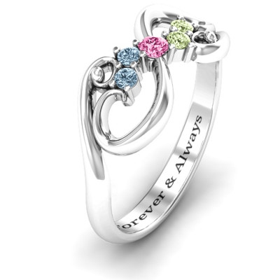 Flourish Infinity Solid White Gold Ring with Gemstones