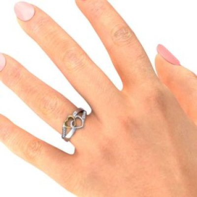 Forever Linked Hearts Solid Gold Ring