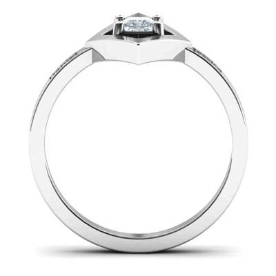 Glam Diamond Solid White Gold Ring
