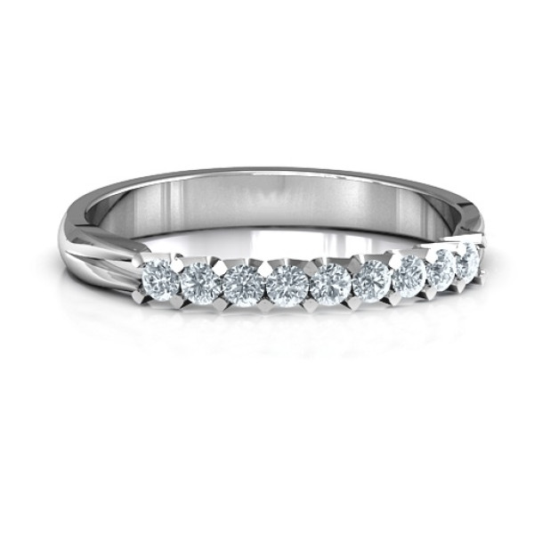 Glimmering Love Solid White Gold Ring