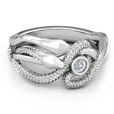 Guardian Snake Solid White Gold Ring