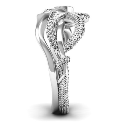 Guardian Snake Solid White Gold Ring