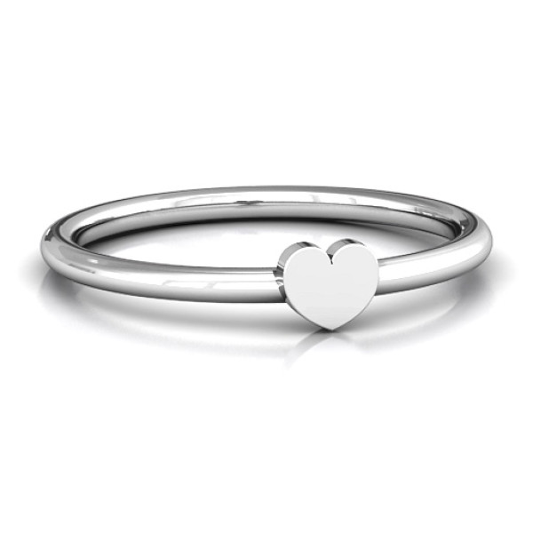 Heart Stackr Solid White Gold Ring