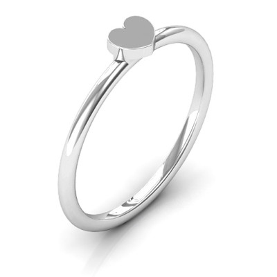 Heart Stackr Solid White Gold Ring
