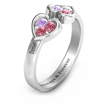 Heart To Heart Wraparound Solid White Gold Ring