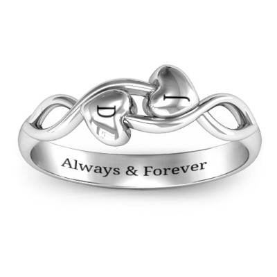 Heavenly Hearts Solid White Gold Ring
