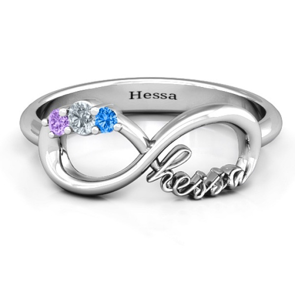 Hessa Never Parted After Gemstone Solid White Gold Ring