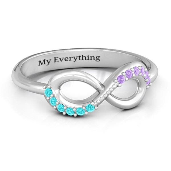 Infinity Accent Solid White Gold Ring