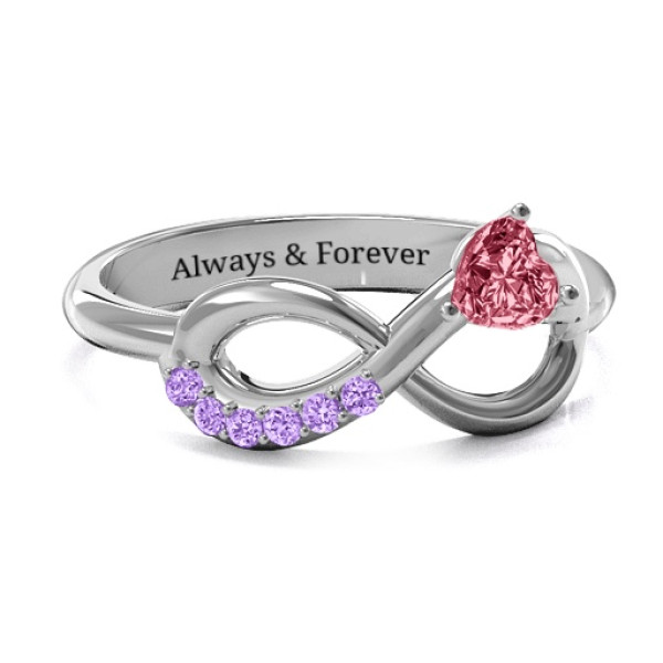 Infinity In Love Solid White Gold Ring with Accents