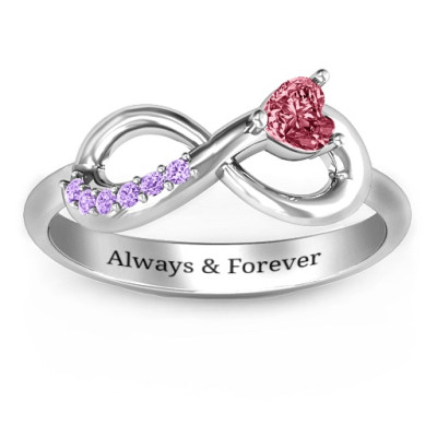 Infinity In Love Solid White Gold Ring with Accents
