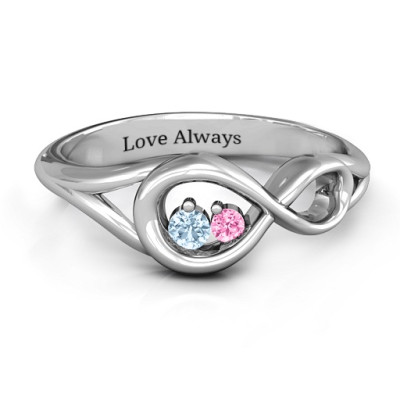 Infinity Love Nest Solid White Gold Ring