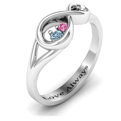 Infinity Love Nest Solid White Gold Ring