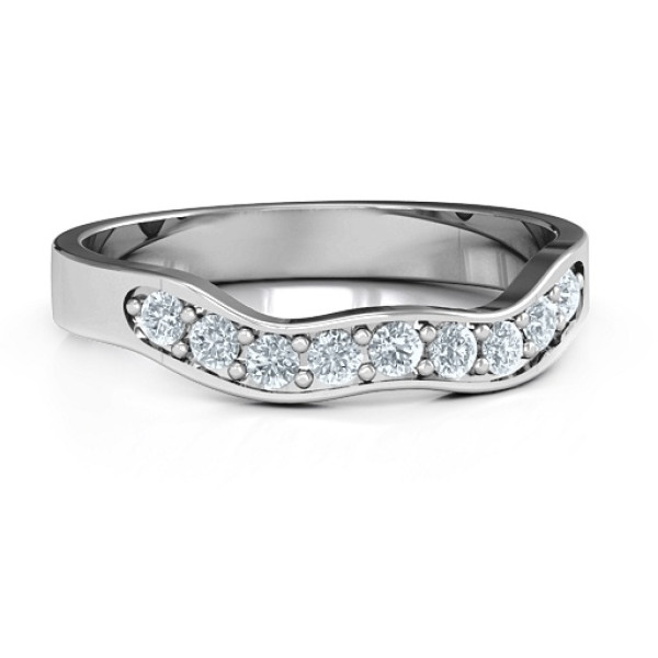 Jasmine Band Solid White Gold Ring