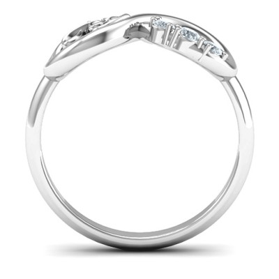 Joy Infinity Solid White Gold Ring with 3 Stones
