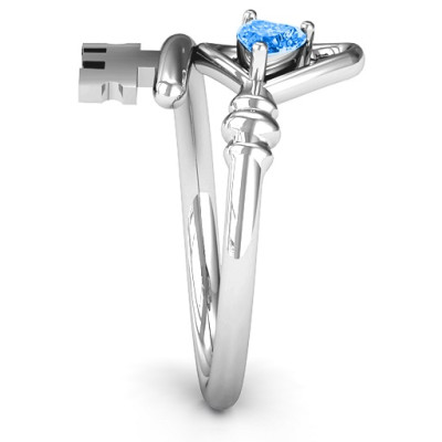 Key to Her Heart Solid White Gold Ring