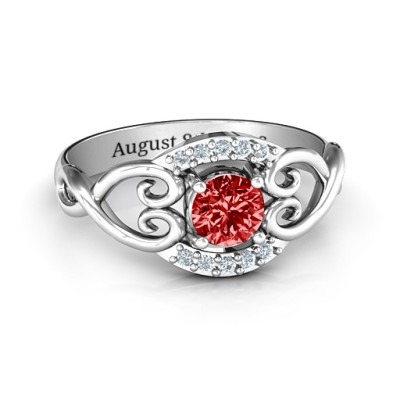 Lasting Love Promise Solid White Gold Ring with Accents