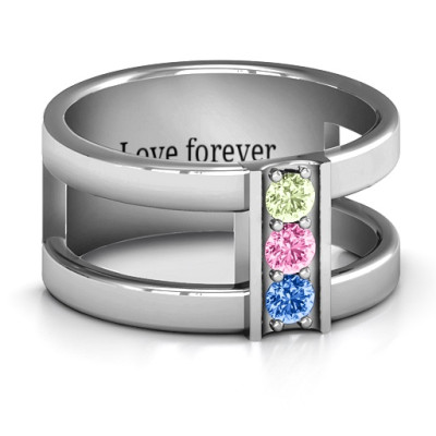 Layers Of Love Solid White Gold Ring