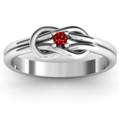 Love Knot Solid White Gold Ring