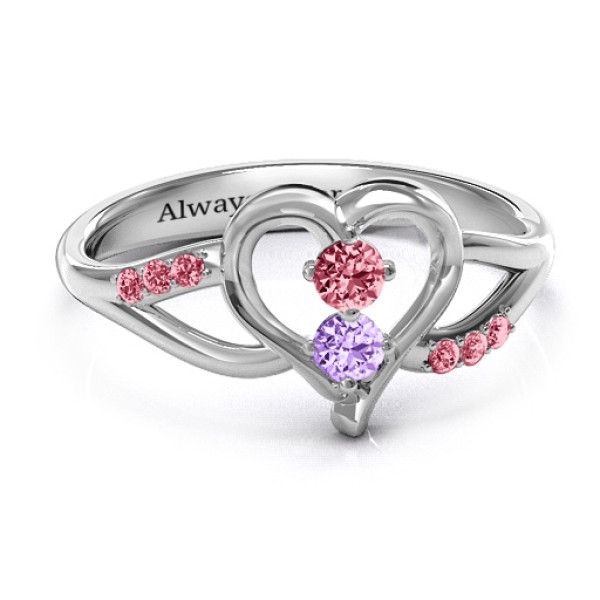 Magical Moments Two-Stone Solid White Gold Ring