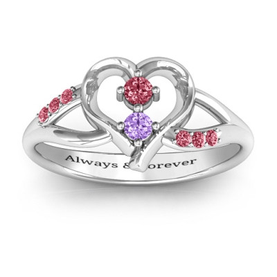 Magical Moments Two-Stone Solid White Gold Ring