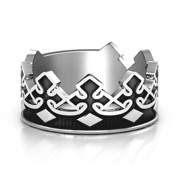 Solid Gold Men's Regal Crown Band