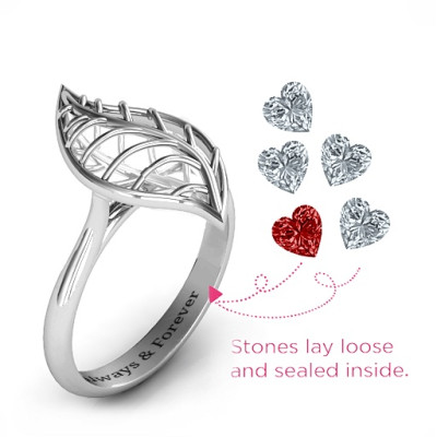 Mint to Be Cage Leaf Solid White Gold Ring