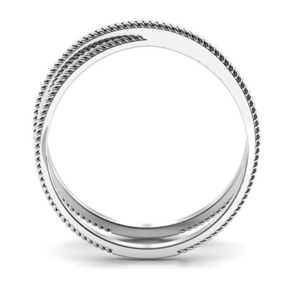 Modern Crossover Solid White Gold Ring