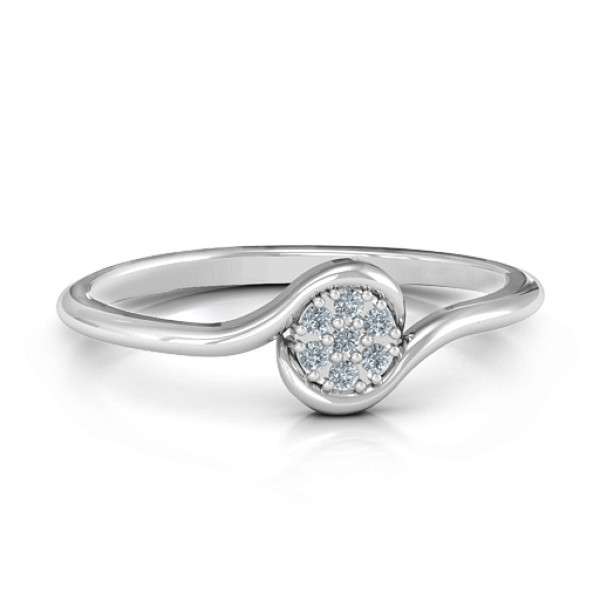 Modern Flair Solid White Gold Ring