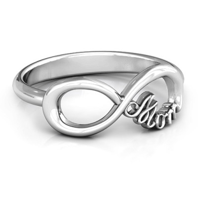 Mom's Infinite Love Solid White Gold Ring