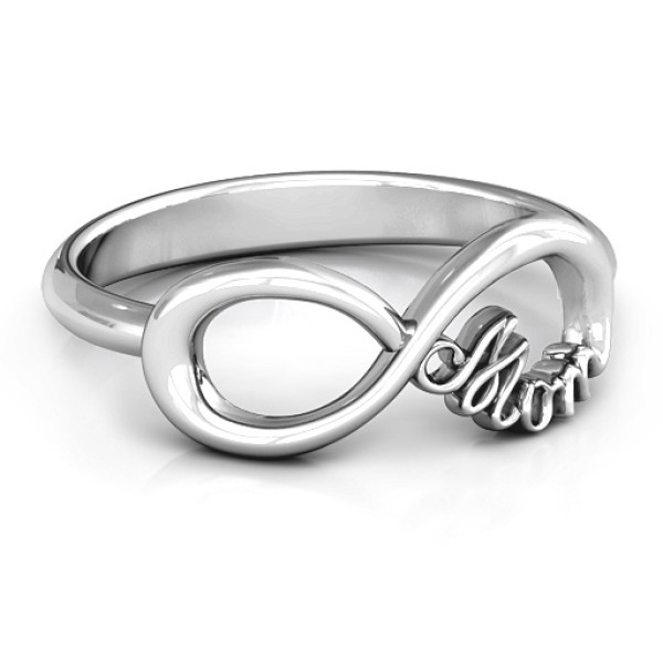 Mom's Infinite Love Solid White Gold Ring