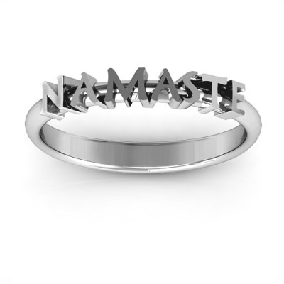 Namaste Solid White Gold Ring
